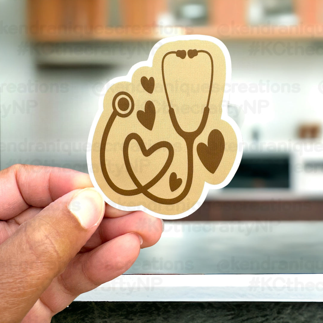 Vinyl Sticker - Brown Stethoscope