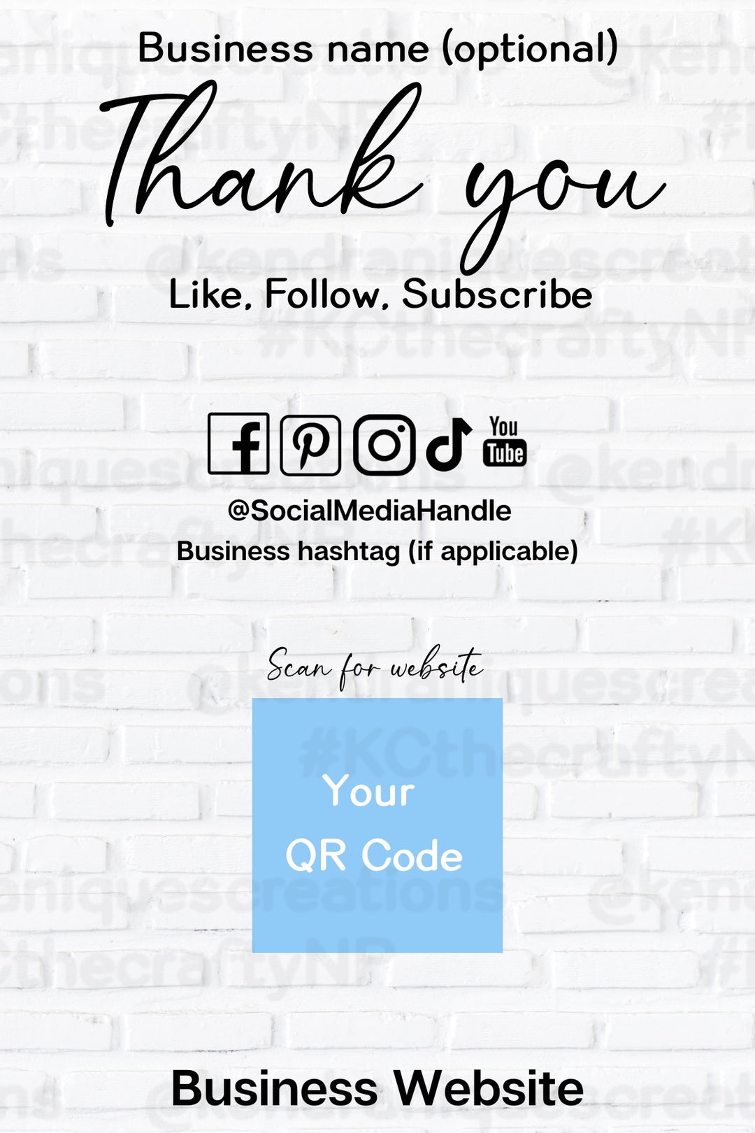 SBB: Template-Thank you like, follow, subscribe