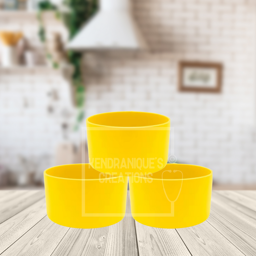 Silicone (Yellow) tumbler boot for popular 40 oz tumblers and glass cans