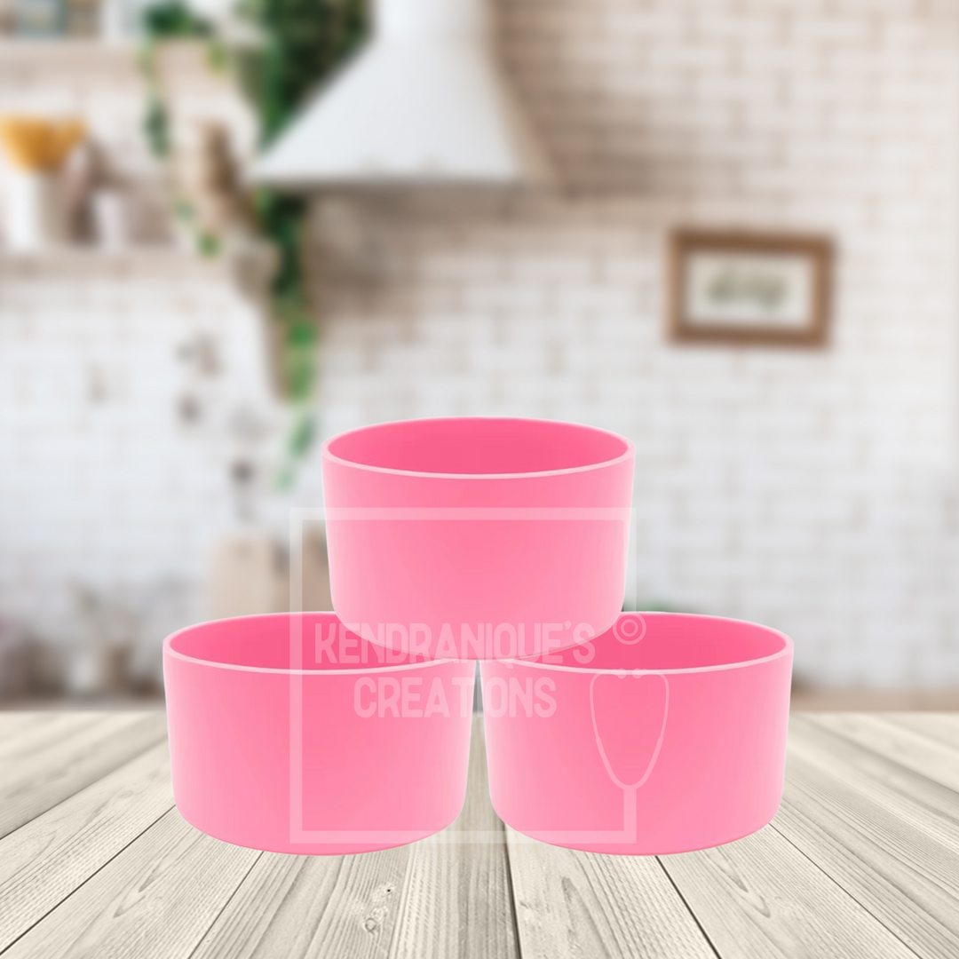 Silicone (Pink) tumbler boot for popular 40 oz tumblers and glass cans