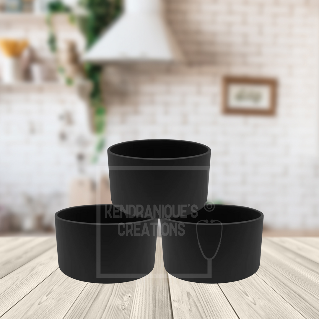 Silicone (Black) tumbler boot for popular 40 oz tumblers and glass cans