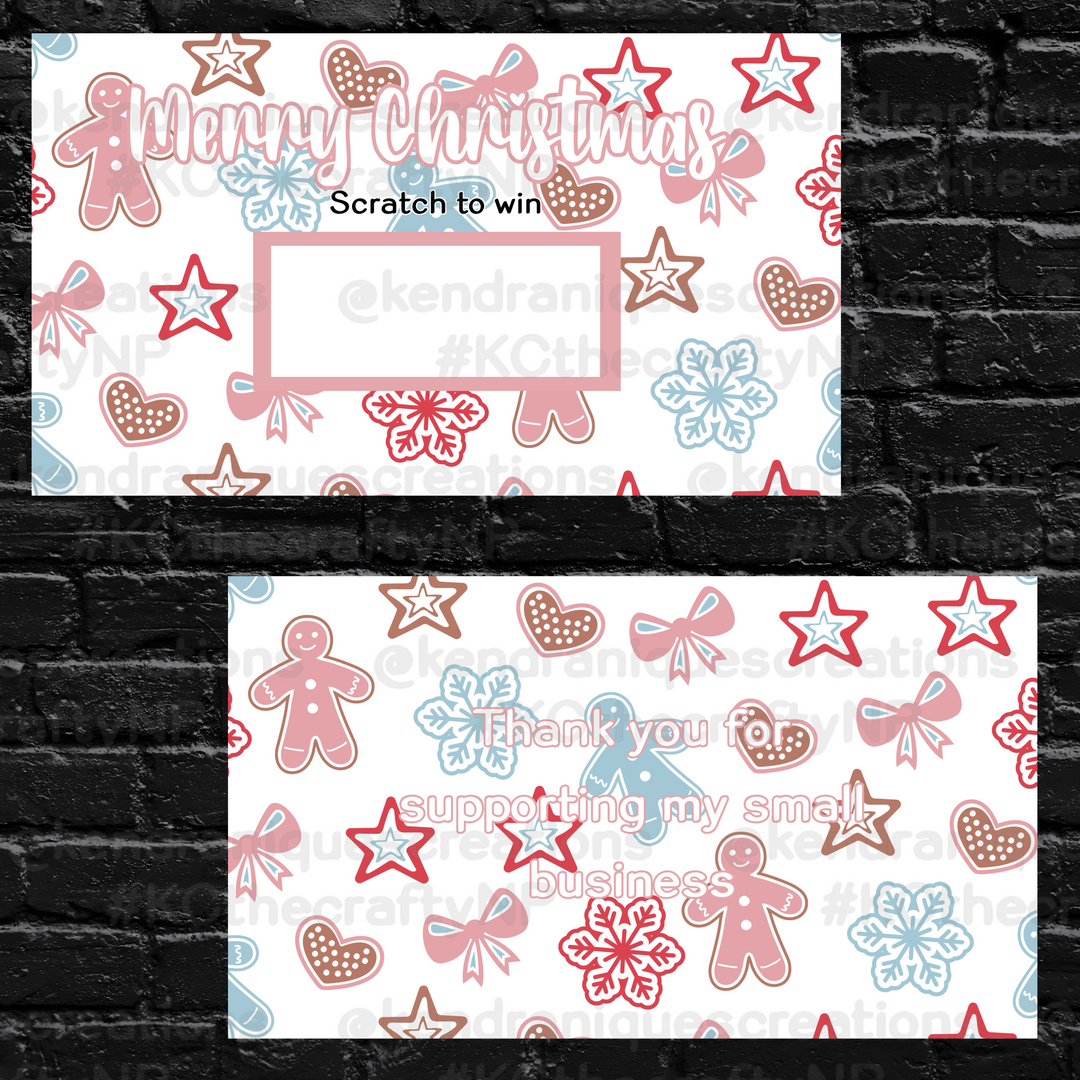 Scratch off-Merry Christmas (White gingerbread doodles)