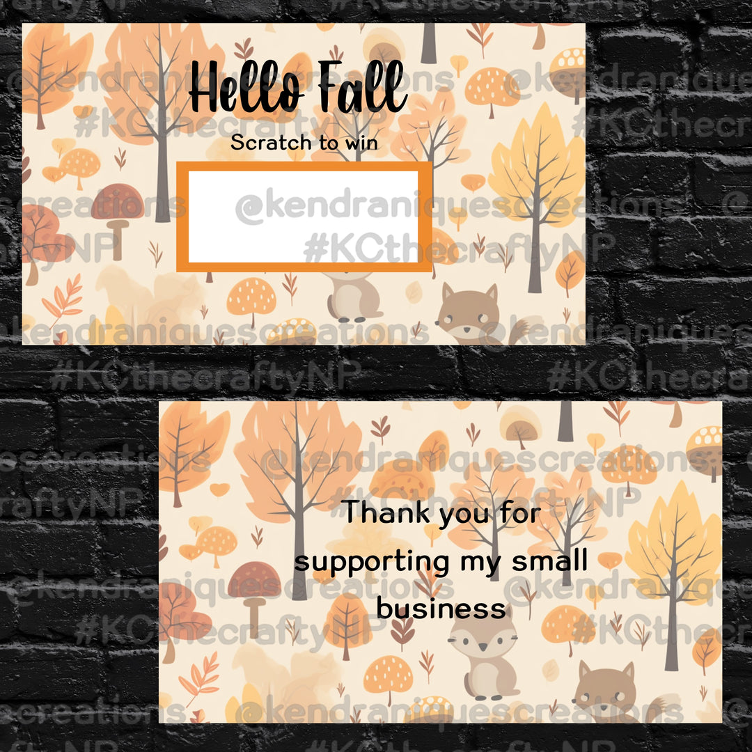 Scratch off-Hello fall (trees and animals)
