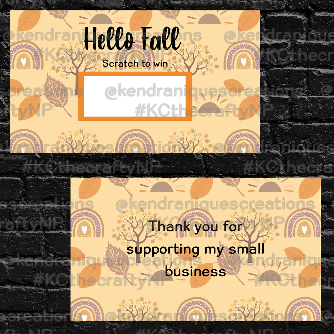 Scratch off-Hello fall (orange and cream rainbows)