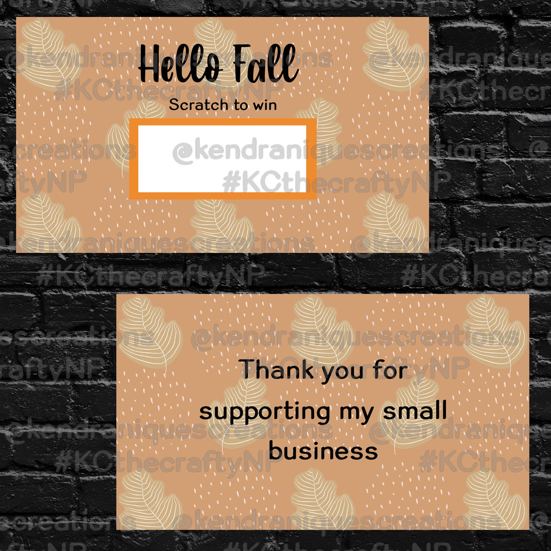 Scratch off-Hello fall (taupe leaves)