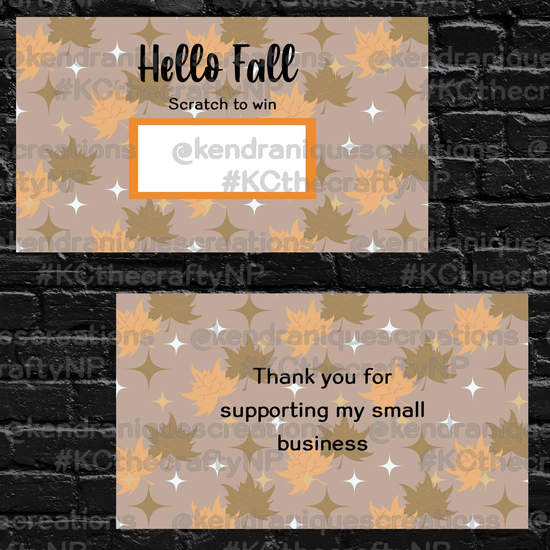 Scratch off-Hello fall (brown and orange leaves)
