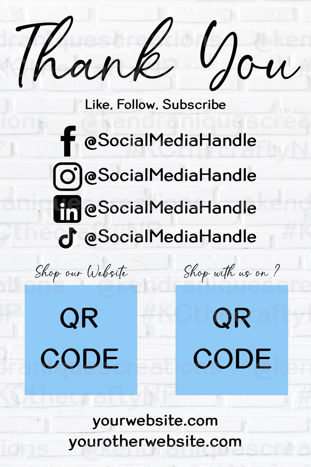 SBB: Template-Thank you like, follow, subscribe x2