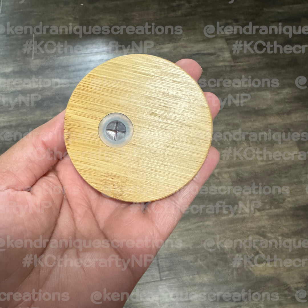 16 oz glass can replacement bamboo lid with sideline hole and stopper