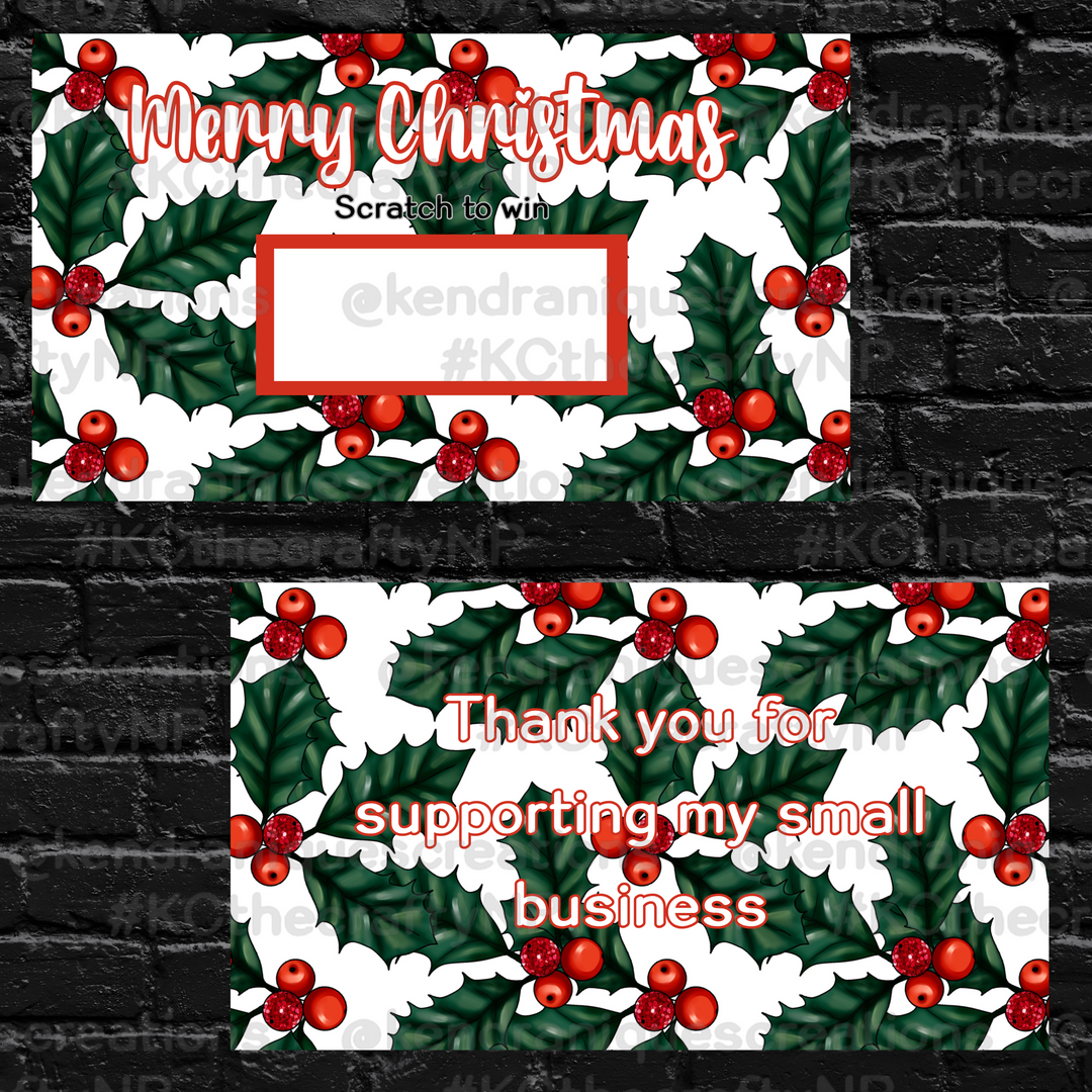Scratch off-Merry Christmas (Holly)