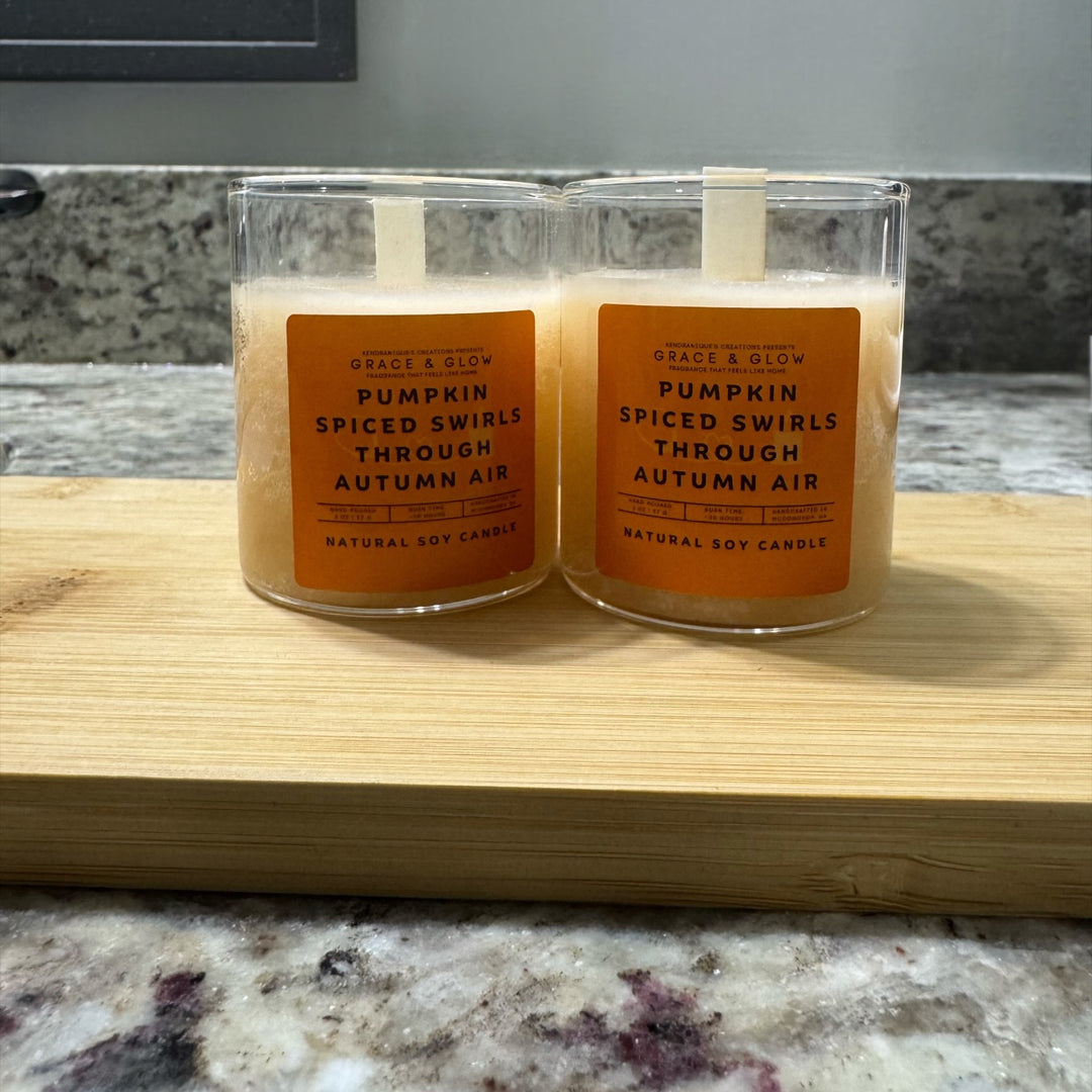 Soy Wax Candle | Fall Collection | Pumpkin Spiced Swirls Through Autumn Air | Grace &amp; Glow