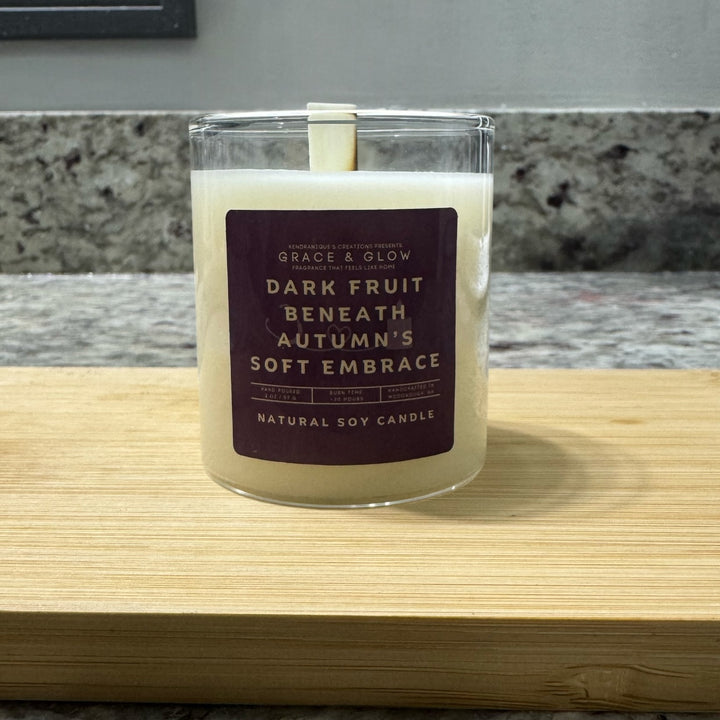 Soy Wax Candle | Fall Collection | Dark Fruit Beneath Autumn’s Soft Embrace | Grace &amp; Glow