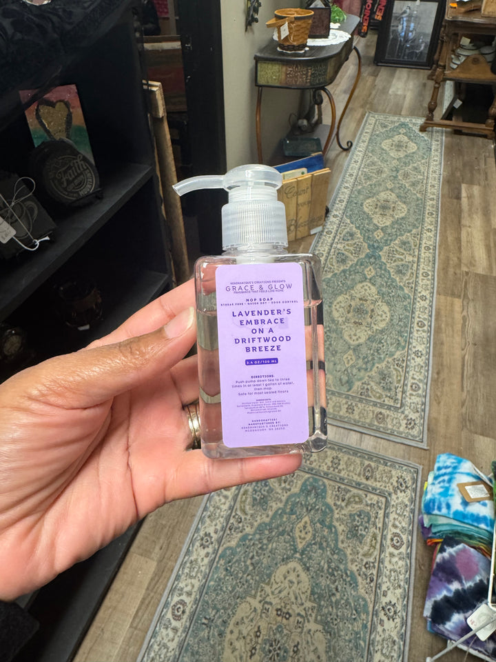 Grace &amp; Glow Luxury Mop Soap | pH-Neutral Floor Cleaner | Core Collection | Lavender’s Embrace on a Driftwood Breeze