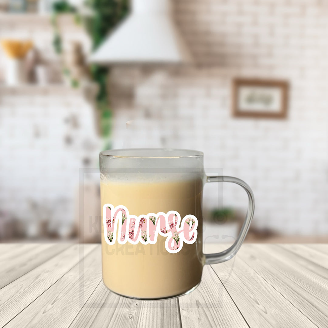 15 oz clear glass mug-Nurse Lillian