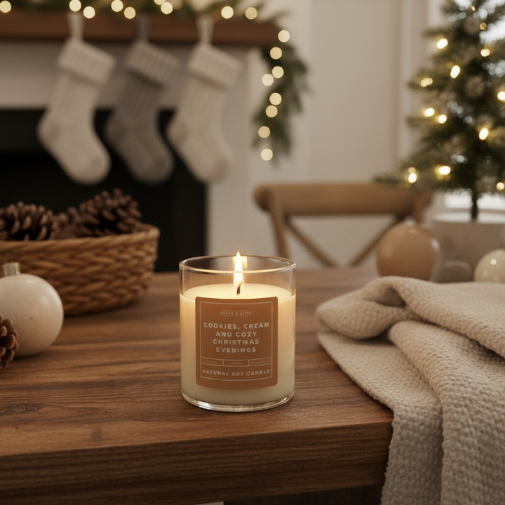 Grace & Glow: Holiday Candle - Cookies, cream and cozy Christmas evenings