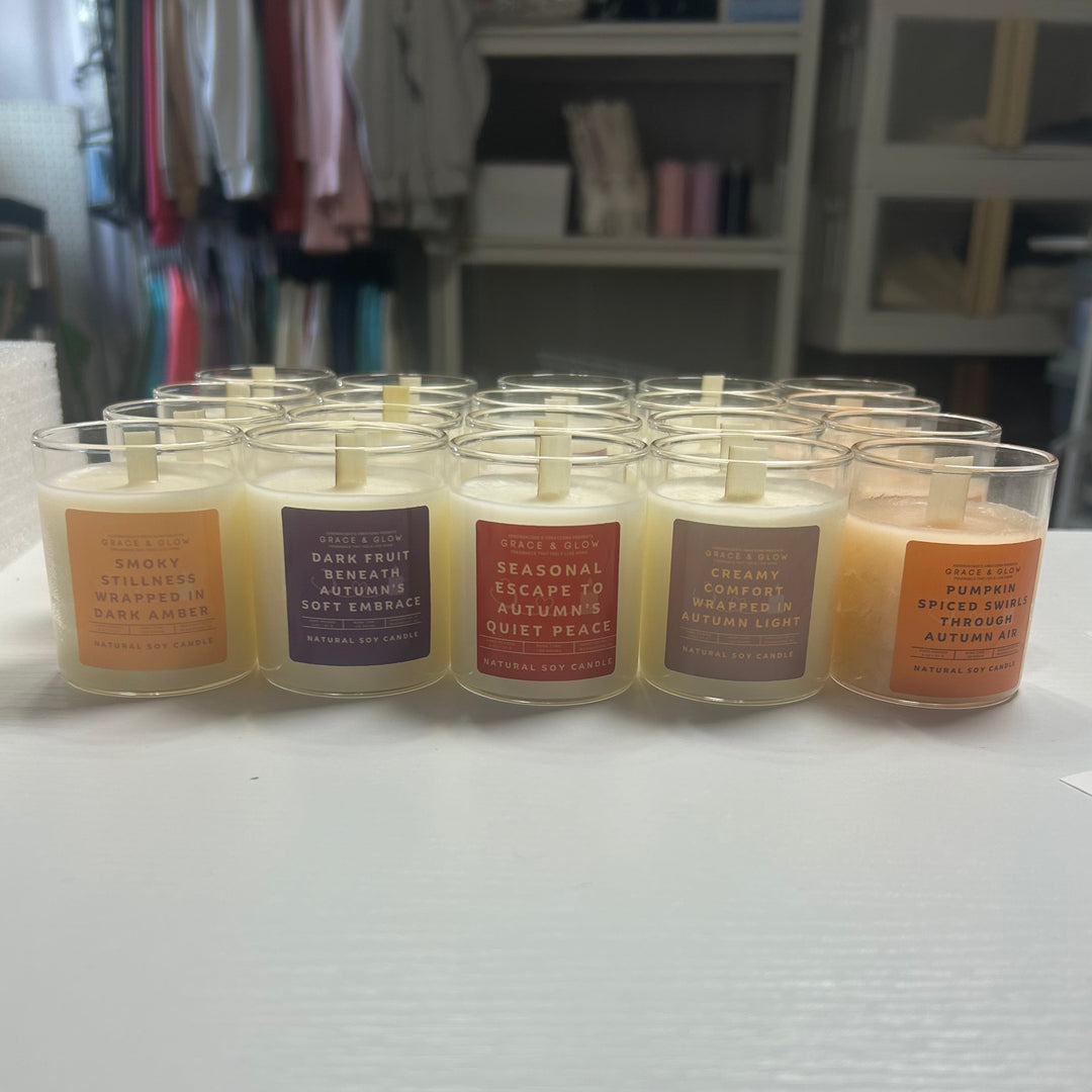 Soy Wax Candle | Fall Collection | Creamy Comfort Wrapped in Autumn Light | Grace &amp; Glow
