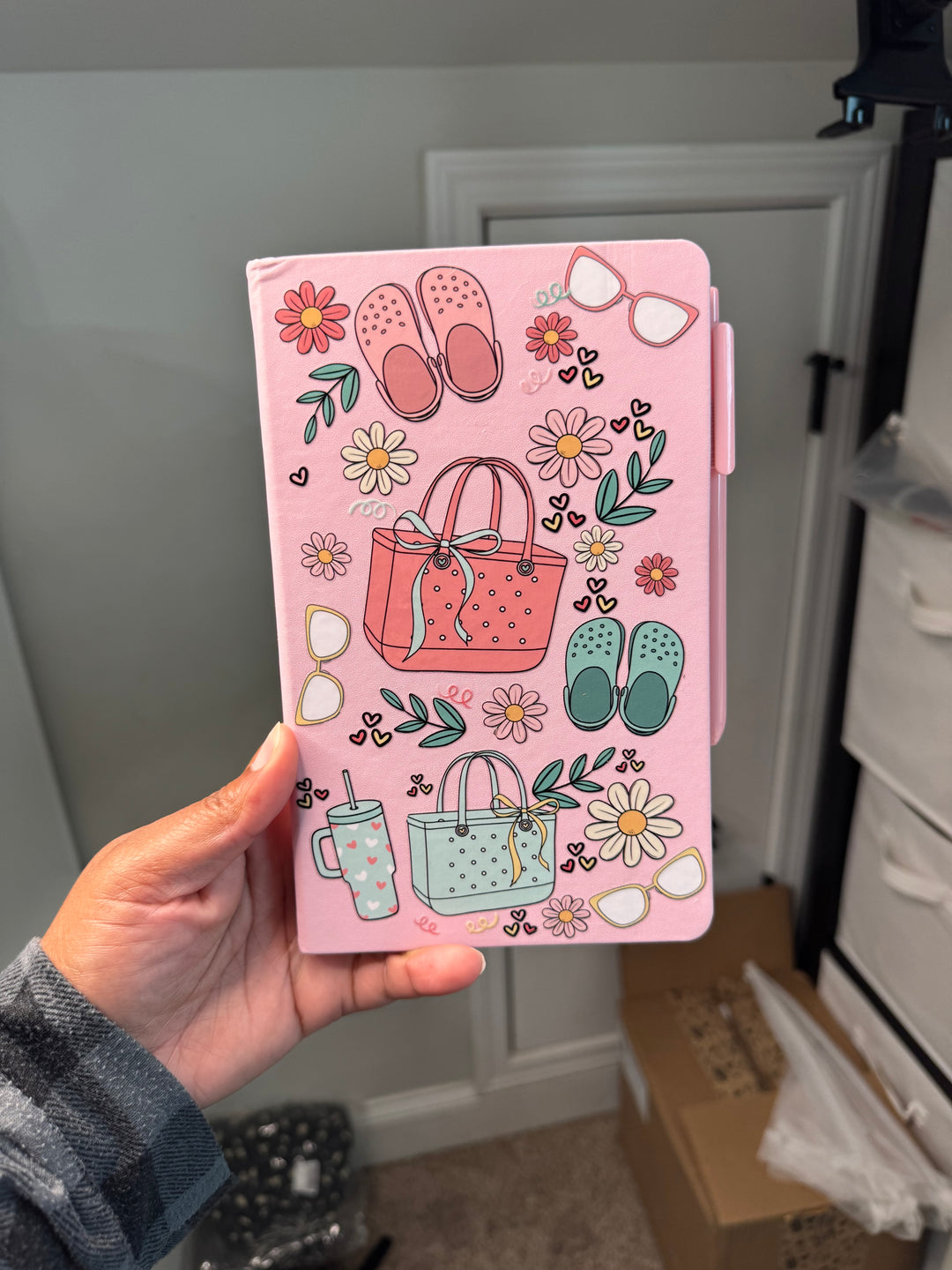 Hardcover Journal with Pen Holder & Black Pen