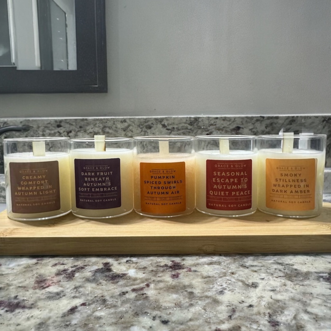 Soy Wax Candle | Fall Collection | Creamy Comfort Wrapped in Autumn Light | Grace &amp; Glow