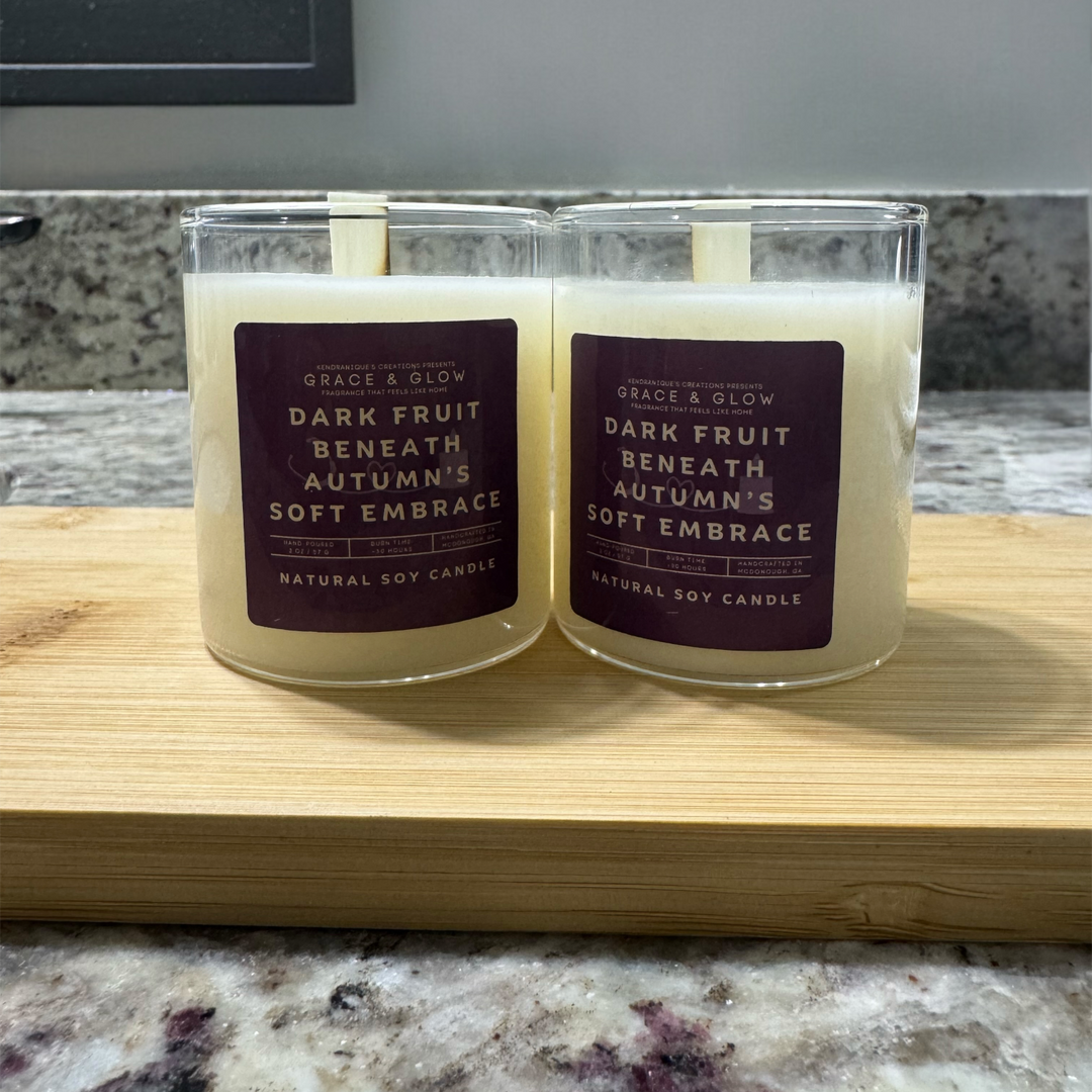 Soy Wax Candle | Fall Collection | Dark Fruit Beneath Autumn’s Soft Embrace | Grace &amp; Glow