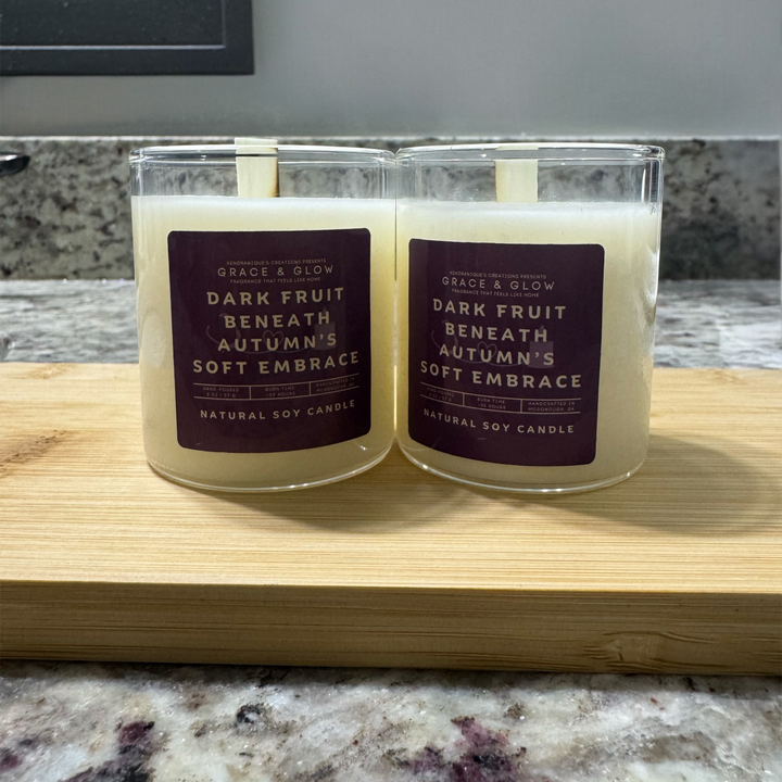 Soy Wax Candle | Fall Collection | Dark Fruit Beneath Autumn’s Soft Embrace | Grace &amp; Glow