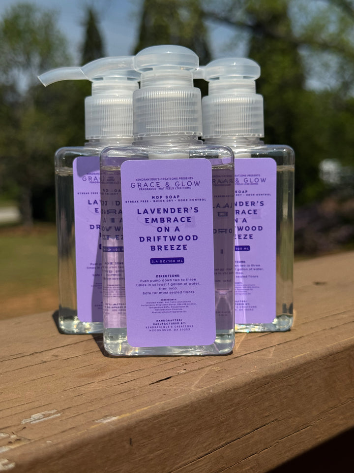 Grace &amp; Glow Luxury Mop Soap | pH-Neutral Floor Cleaner | Core Collection | Lavender’s Embrace on a Driftwood Breeze