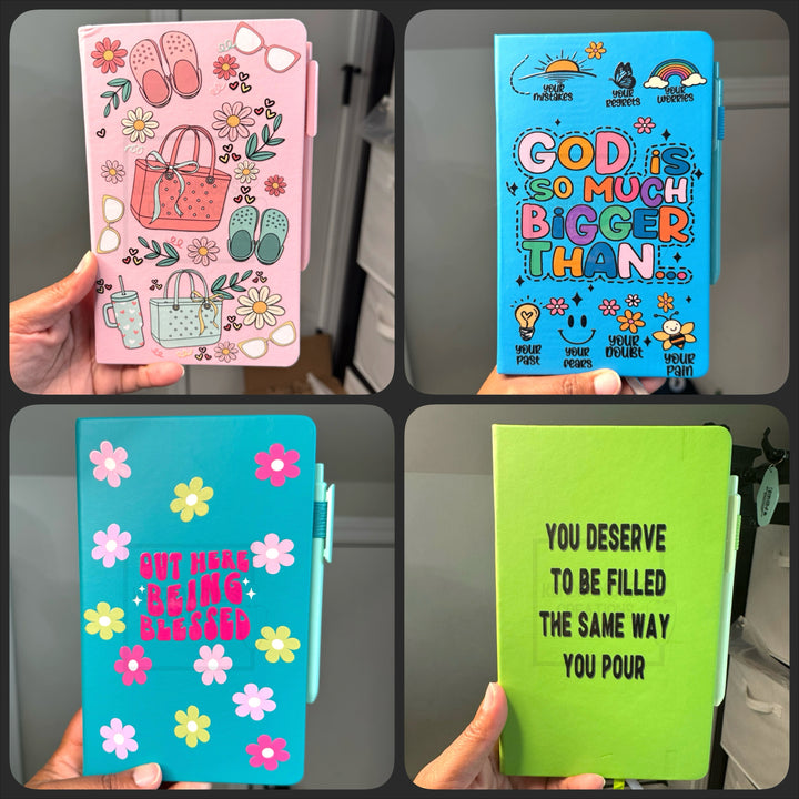 Hardcover Journal with Pen Holder & Black Pen