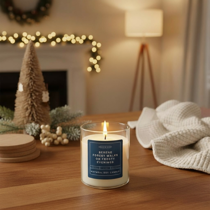 Grace & Glow: Holiday Candle - Serene forest walks on frosty evenings