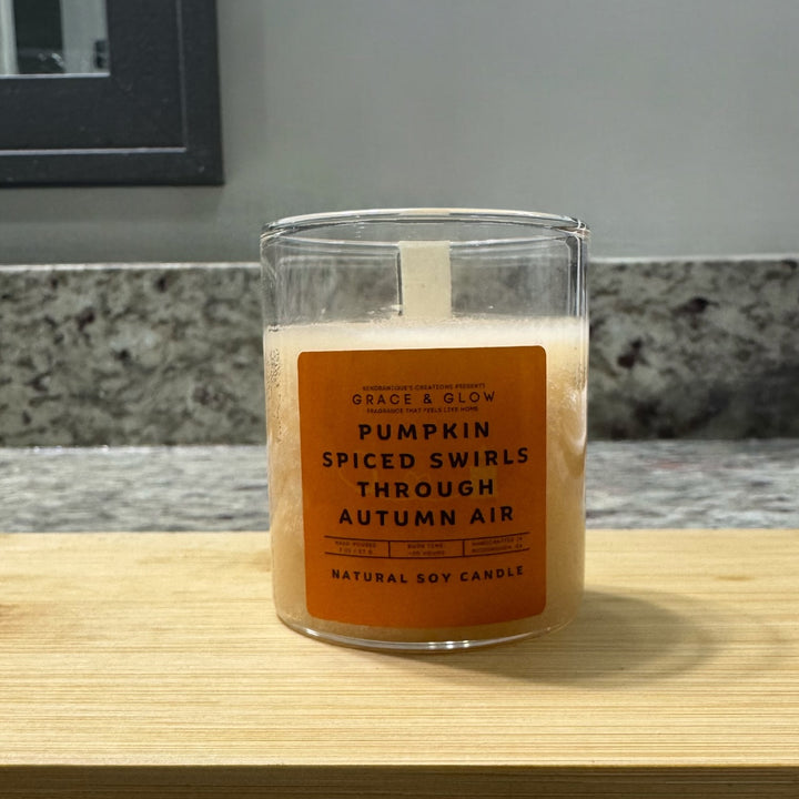 Soy Wax Candle | Fall Collection | Pumpkin Spiced Swirls Through Autumn Air | Grace &amp; Glow
