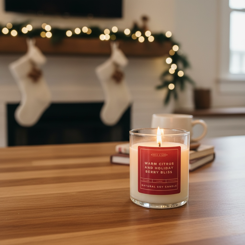 Grace & Glow: Holiday Candle - Warm Citrus and holiday berry bliss