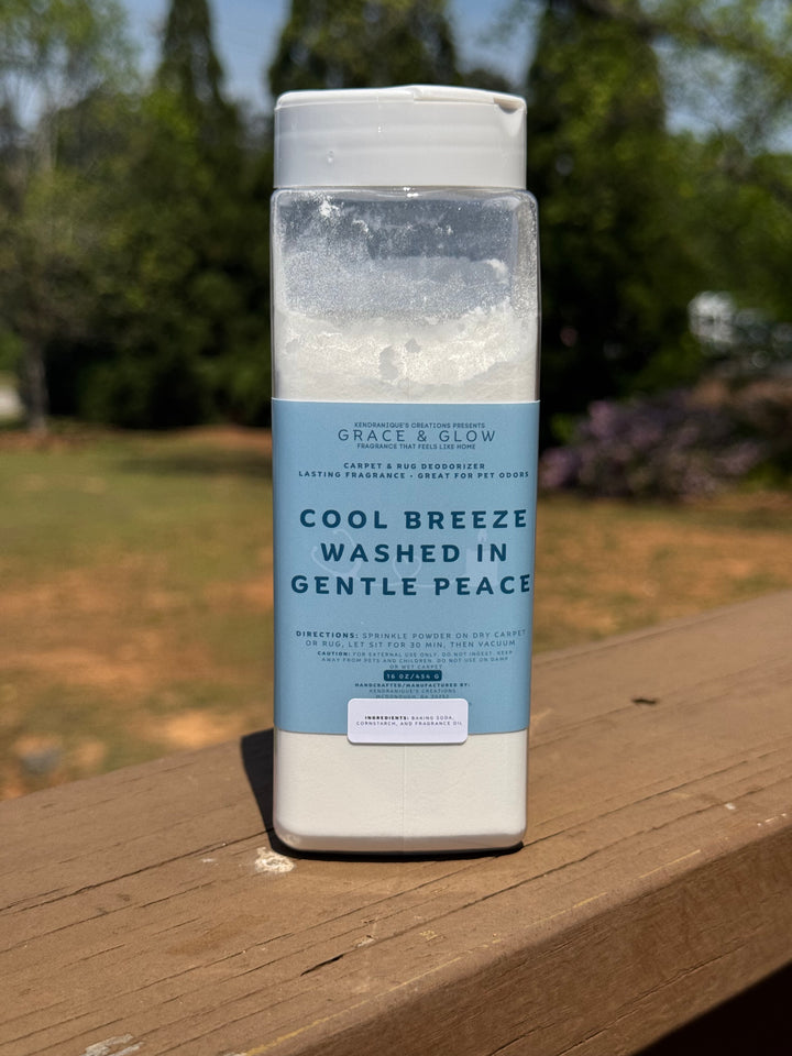 Grace &amp; Glow Carpet &amp; Rug Deodorizer | Odor Neutralizing Powder  | Core Collection | Cool Breeze washed in Gentle Peace