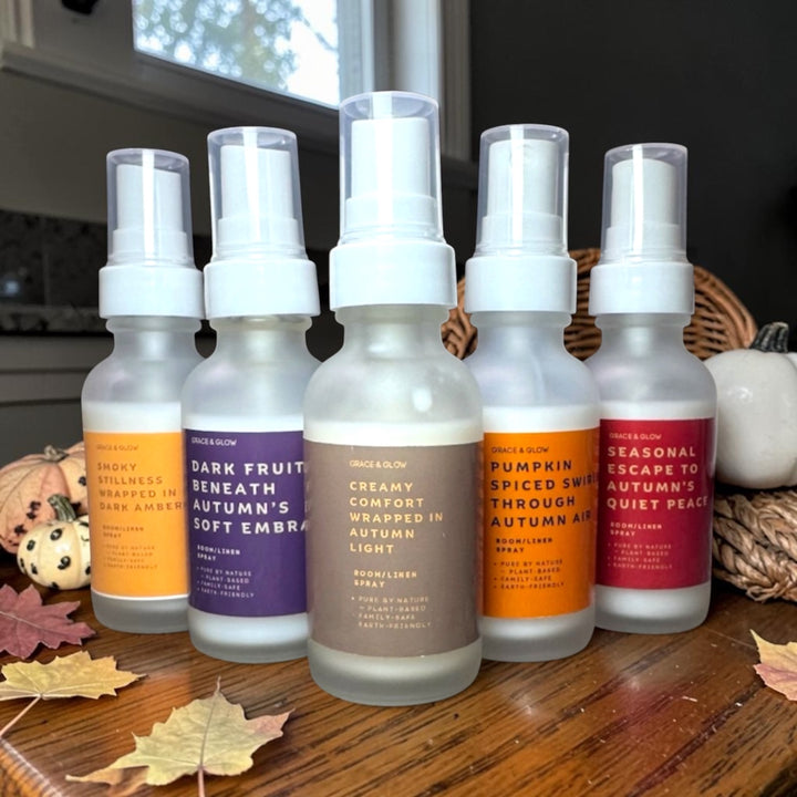 Fall Collection | Creamy Comfort Wrapped in Autumn Light | Grace &amp; Glow Room &amp; Linen Spray