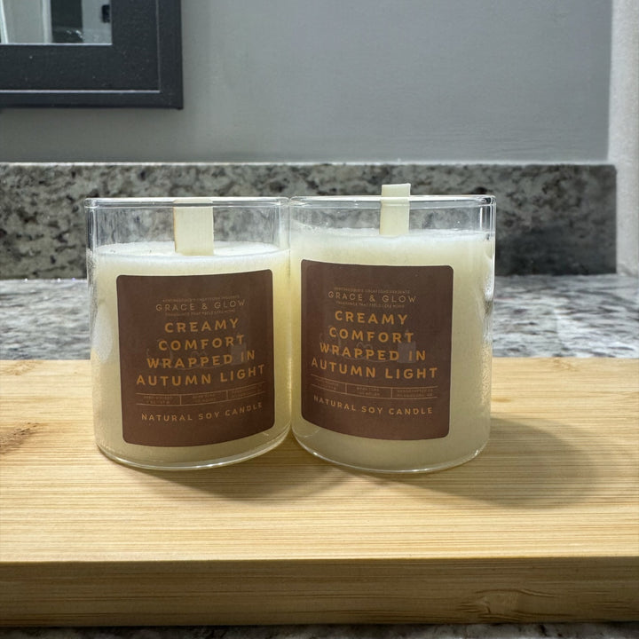 Soy Wax Candle | Fall Collection | Creamy Comfort Wrapped in Autumn Light | Grace &amp; Glow