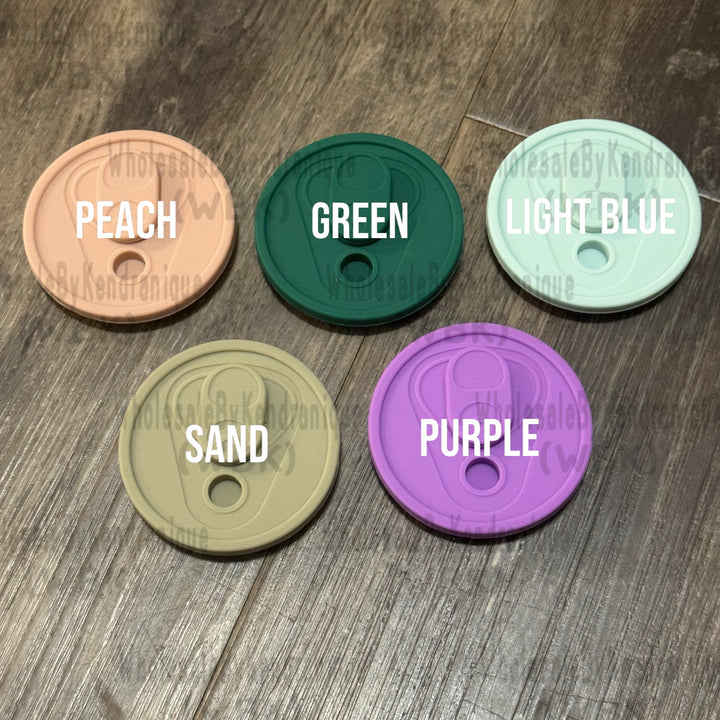 16 oz glass can colored silicone lids