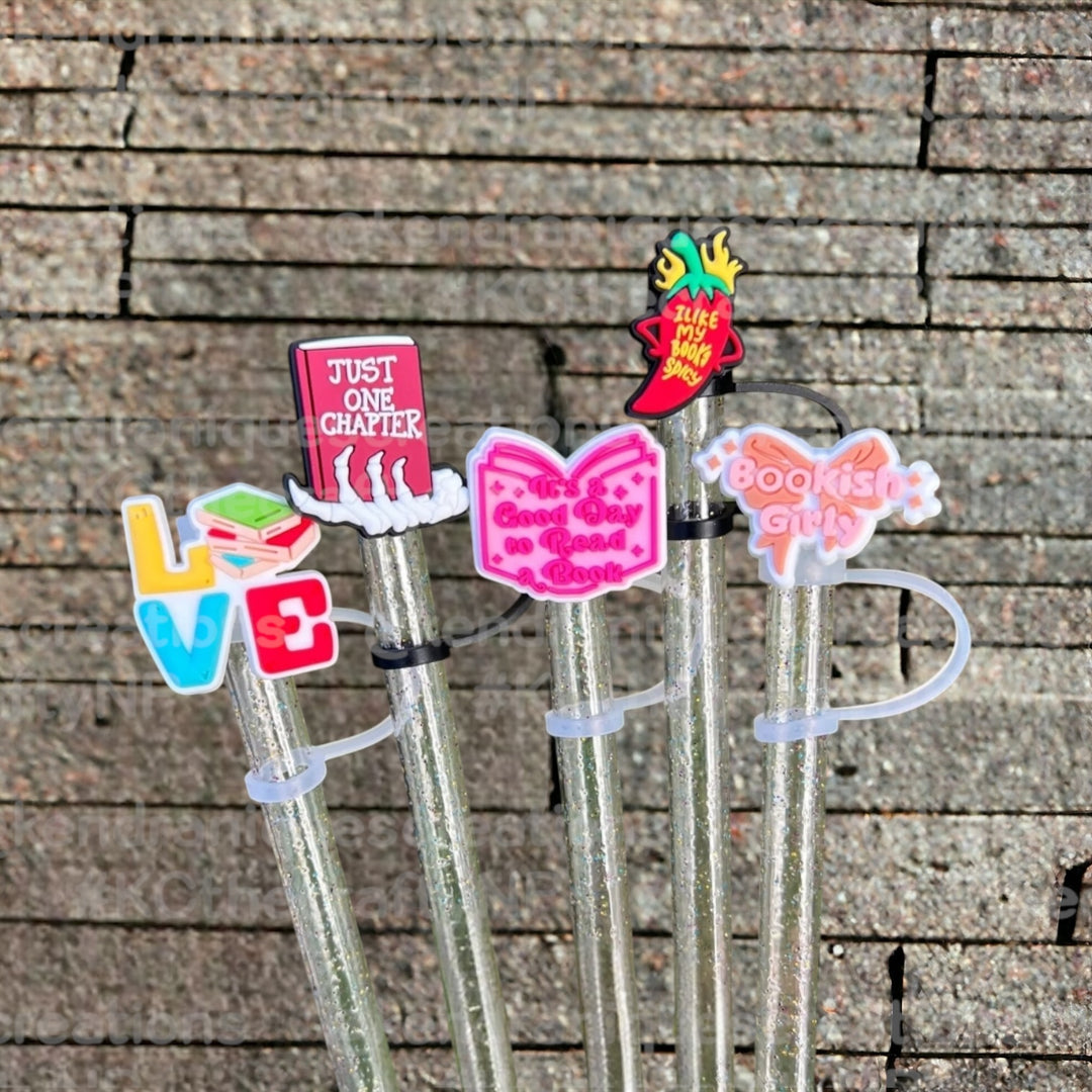 Straw toppers-Bookish girly bow