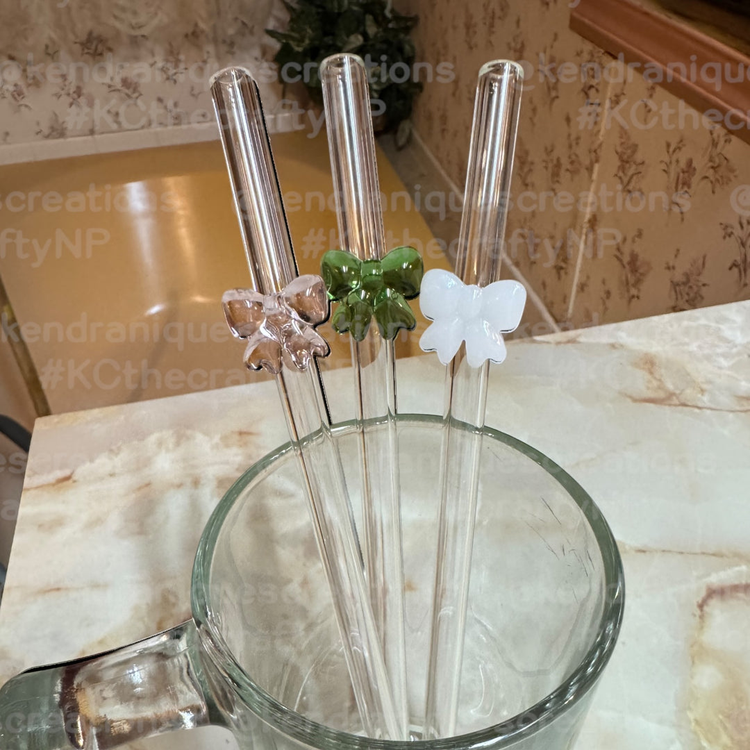 Glass Straw, Charm-Coquette bow