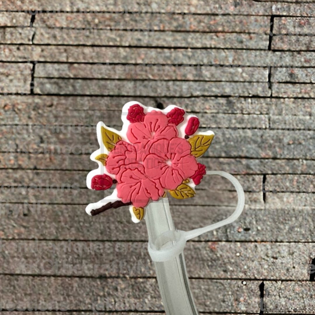 Straw toppers-Cherry Blossom Bouquet