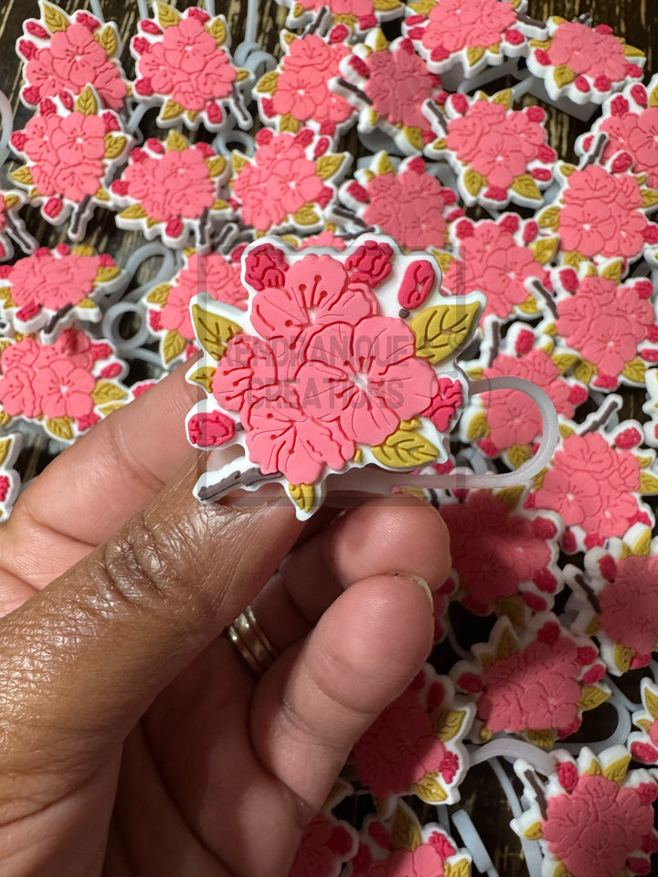 Straw toppers-Cherry Blossom Bouquet