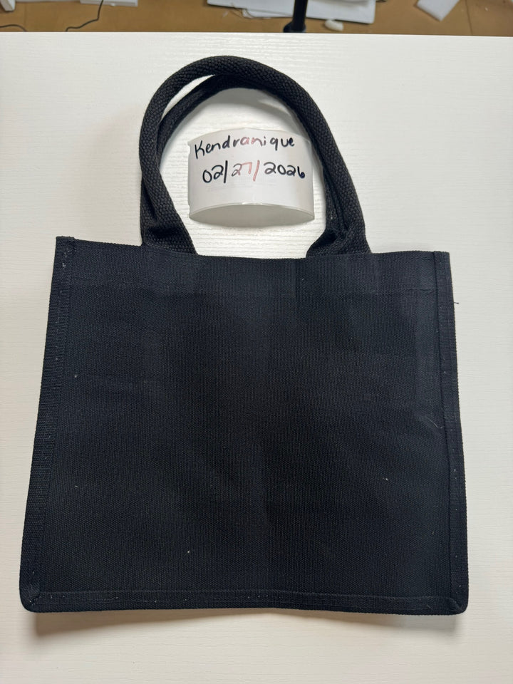 Plain black tote bag