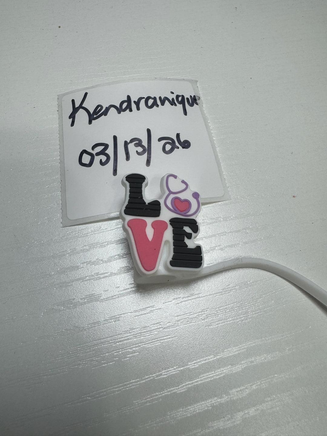 Love (stethoscope) straw topper