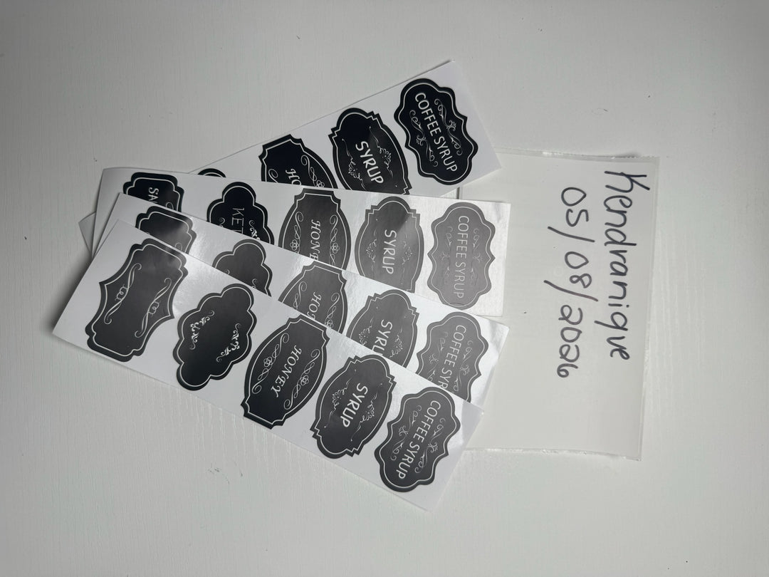 Labels (Black/White writing)(all)