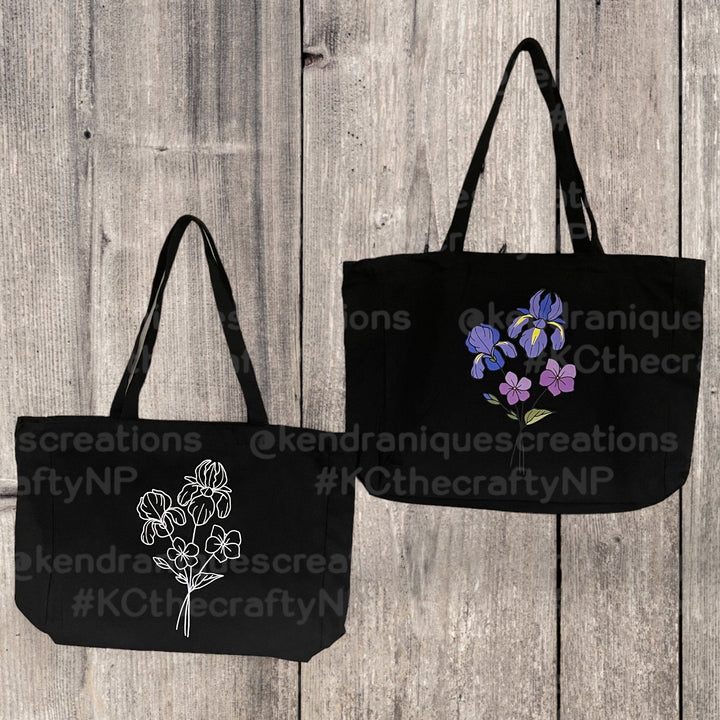 Plain black tote bag