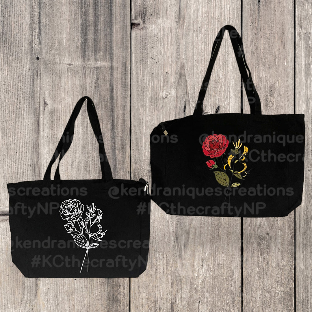 Plain black tote bag