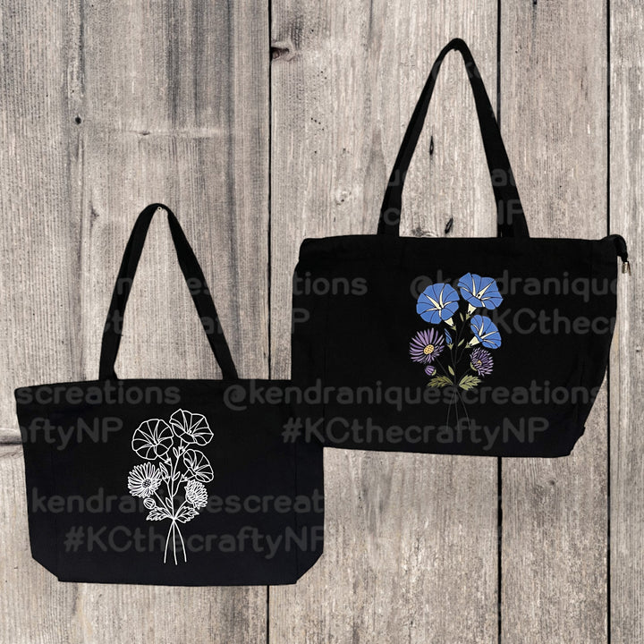 Plain black tote bag