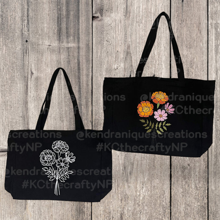 Plain black tote bag