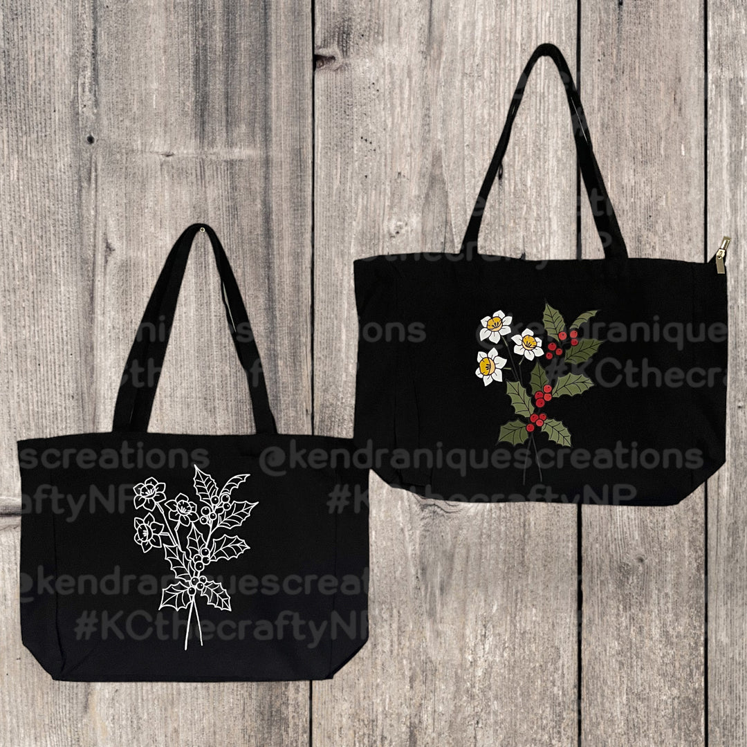 Plain black tote bag