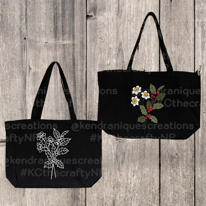 Plain black tote bag