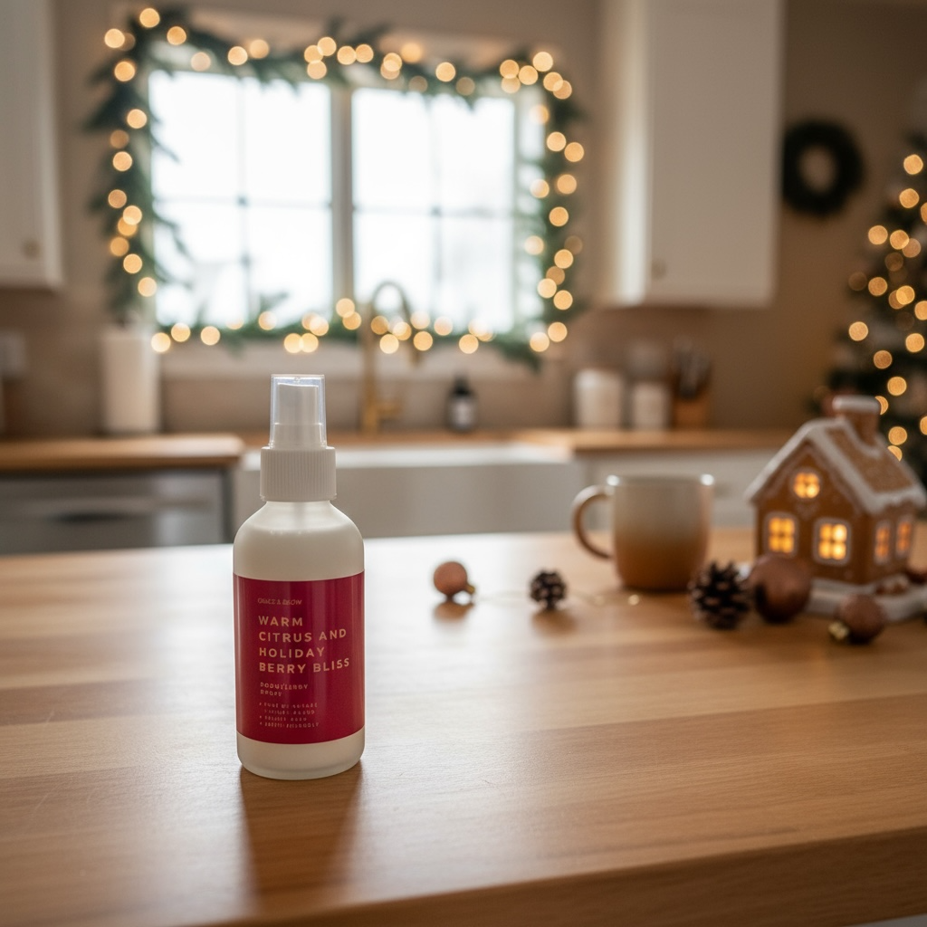 Grace & Glow Holiday Room & Linen Spray - Warm Citrus and Holiday Berry Bliss