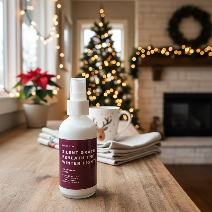 Grace & Glow Holiday Room & Linen Spray – Silent Grace Beneath the Christmas Lights