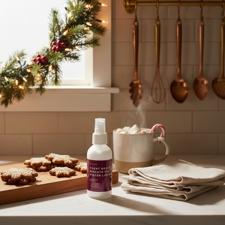 Grace & Glow Holiday Room & Linen Spray – Cookies, Cream, and Cozy Christmas Evenings