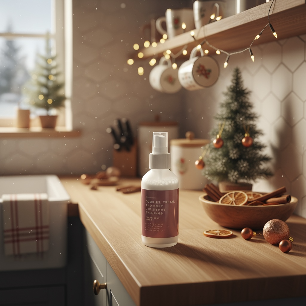 Grace & Glow Holiday Room & Linen Spray – Cookies, Cream, and Cozy Christmas Evenings