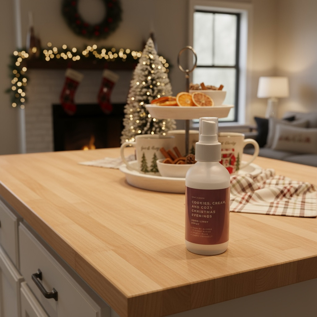 Grace & Glow Holiday Room & Linen Spray – Cookies, Cream, and Cozy Christmas Evenings